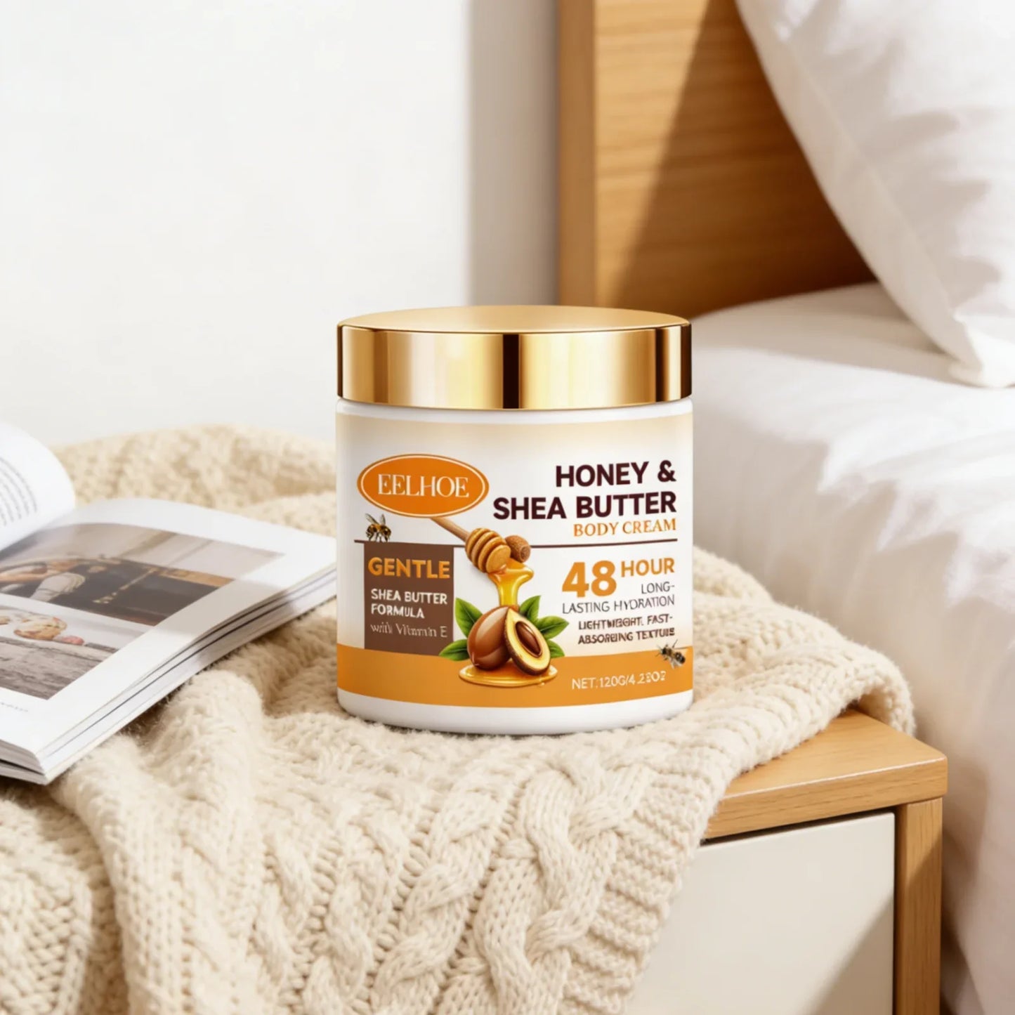 Eelhoe Honey Shea Butter Body Cream – 48-Hr Moisture | 120g