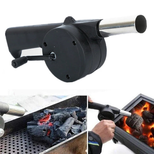 Barbecue Blower Small Manual Blower Combustion Aid Hand Cranked Hair Dryer Outdoor Barbecue Hair Dryer Barbecue Utensils Peaceful Pleasures Health and Wellness