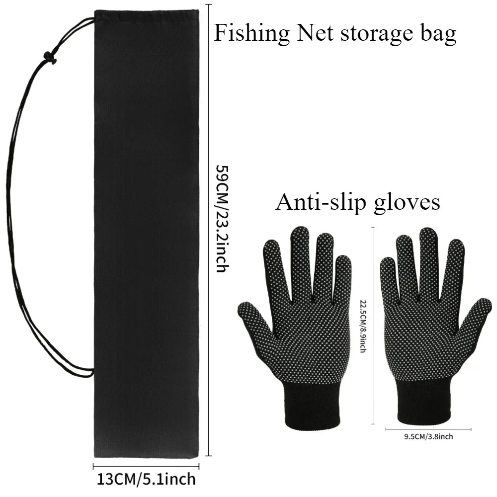 Retractable Fishing Landing Net with Telescoping Pole Foldable Handle for Kids Men Freshwater Saltwater Fly Fishing Carp Net Peaceful Pleasures Health and Wellness