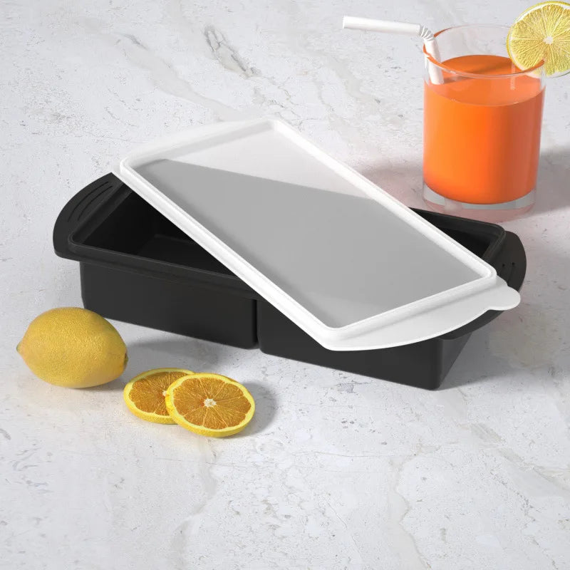 Silicone Freezer Tray with Lid | Soup Broth Ice Mold BPA-Free