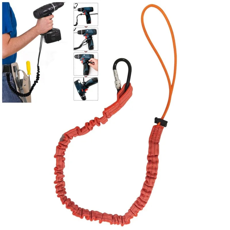 Safety Tool Lanyard Carabiner Hook | Anti-Drop Elastic Rope