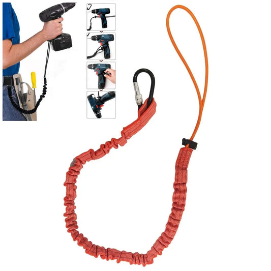 Safety Tool Lanyard Carabiner Hook | Anti-Drop Elastic Rope Safety Tool Lanyard Peaceful Pleasures Health and Wellness