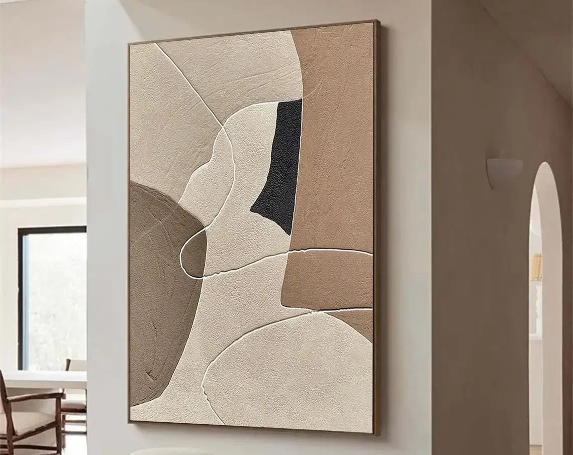 Large Handmade Painting Original Beige And Brown Abstract Painting Beige Texture Painting Canvas Wall Art For Living Room Dec Peaceful Pleasures Health and Wellness