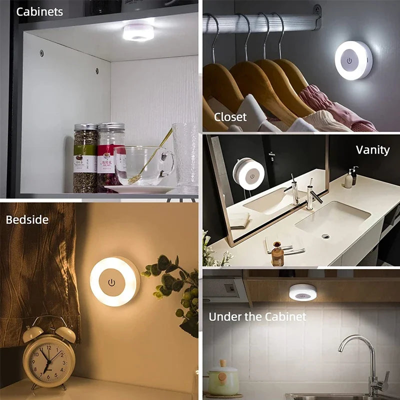 USB Rechargeable Magnetic LED Night Light – Auto Sensor