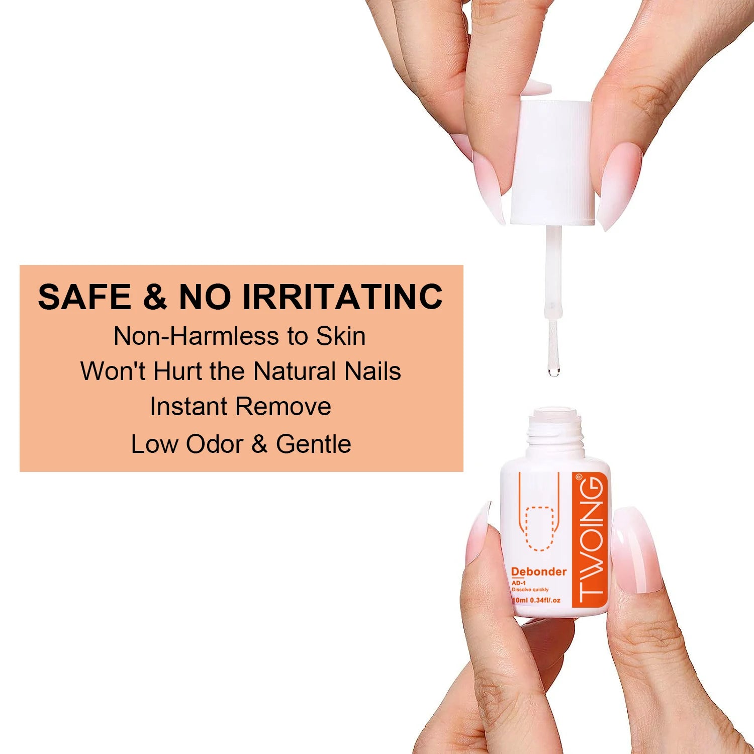 TWOING 10ml Nail Glue Remover Liquid, Fast Dissolving Formula for Press-On Nails, False Nail Tips & Nail Adhesive Remover Peaceful Pleasures Health and Wellness