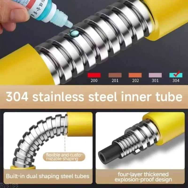 2-Mode Flexible Faucet Extender | Bendable Stainless Steel Hose