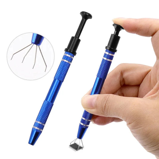 IC Chip Extractor Electronic Component Parts Suction Pen With Bend Tweezers Catcher Pick Up Tool Metal Grabber Repair Hand Tools Peaceful Pleasures Health and Wellness