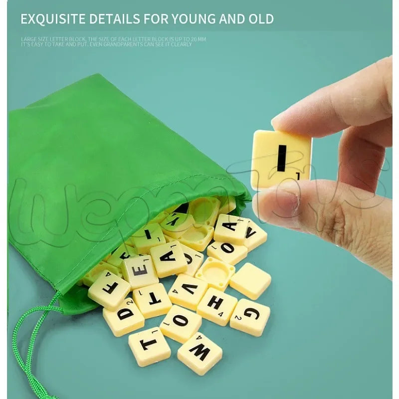English Spelling Board Game – Alphabet Tile Puzzle for 2–4 Players