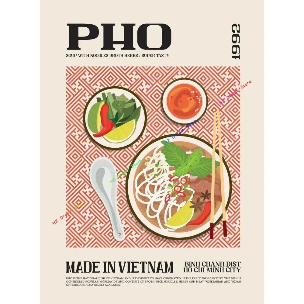 Ramen Food Traditional Asian Dumplings Noodle Soup Italian Pizza Mexican Food Tacos Sushi Bar Food Print Posters Kitchen Deco Peaceful Pleasures Health and Wellness 4 40x50cm