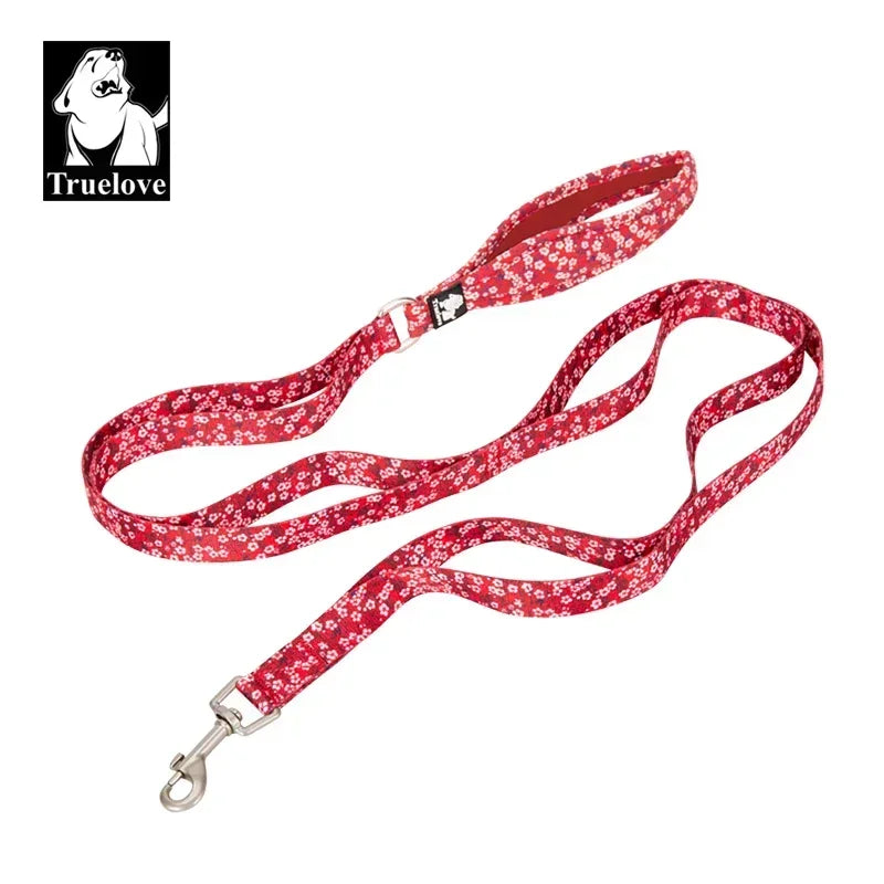 Truelove Floral Pet Leash Neoprene Padded Handle Extra Traffic Control Dog and Cat Strong Enough and Easy to Use Travel TLL3112 Peaceful Pleasures Health and Wellness POPPY RED M france