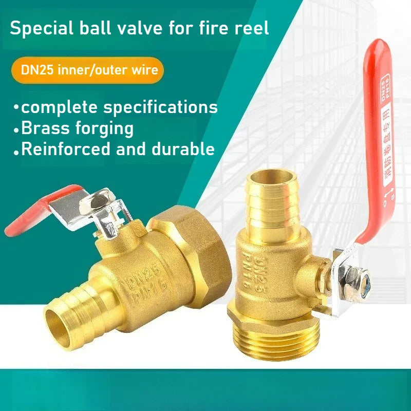 Brass Ball Valve 1" DN25 Female/Male Thread Copper Pipe Fitting