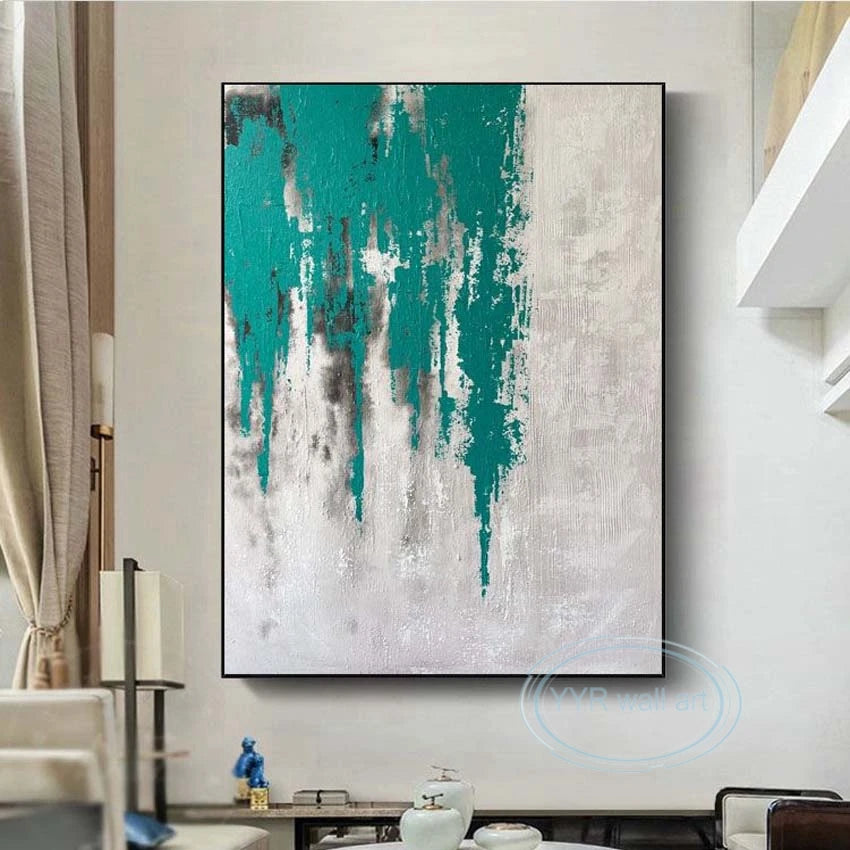 Nordic Abstract Hand-Painted Oil Painting Wall Art Canvas Abstract Canvas Painting Peaceful Pleasures Health and Wellness