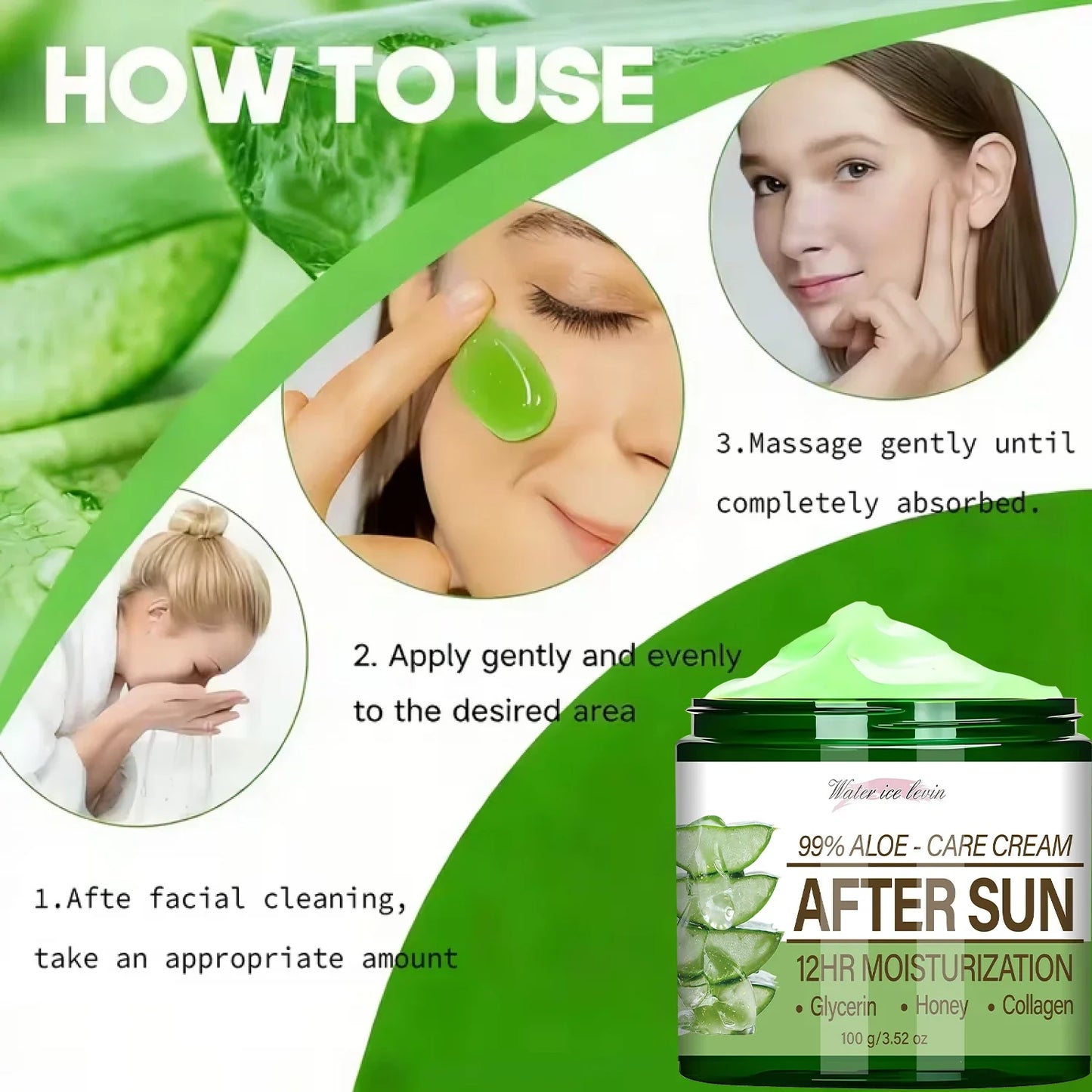 99% Aloe Vera After Sun Cream – 12HR Collagen & Glycerin Moisture