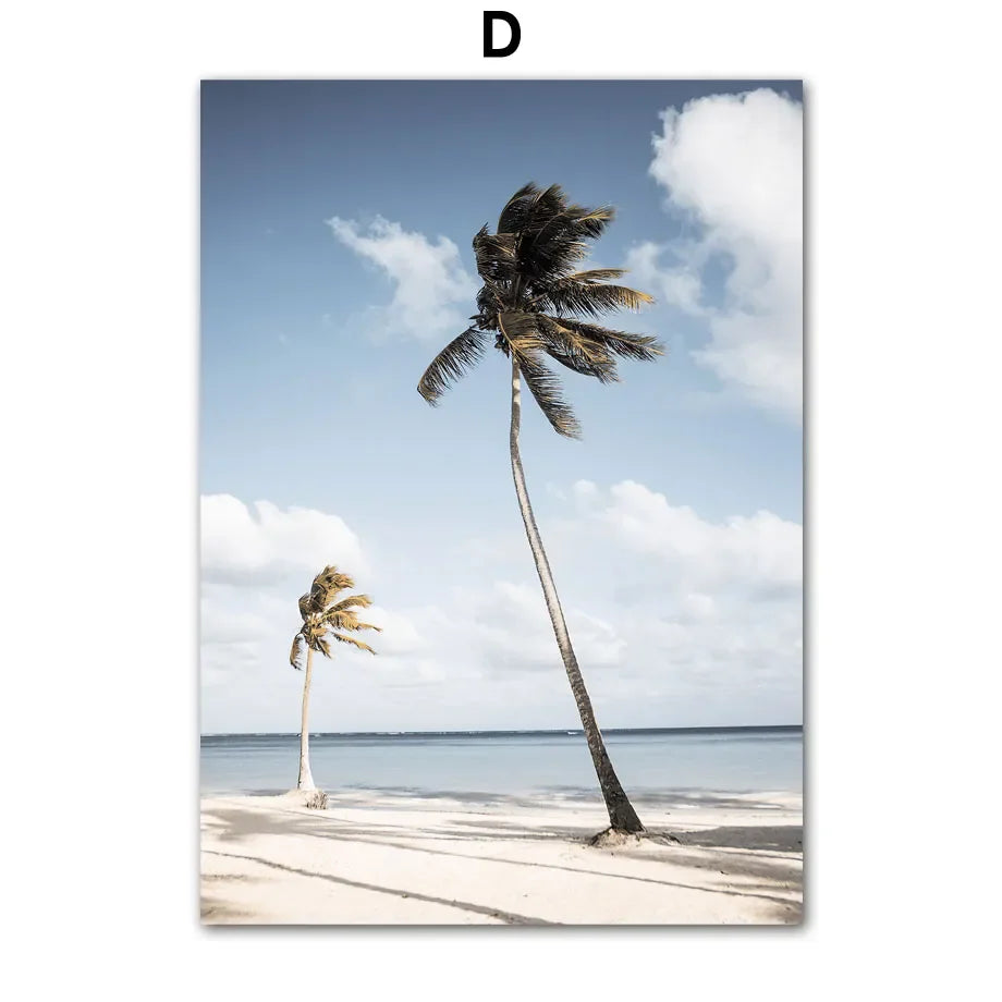 Beach Canvas Wall Art – Waves, Sea Turtles & Coconut Trees Canvas Wall Art Peaceful Pleasures Health and Wellness D 30X40 cm No Framed