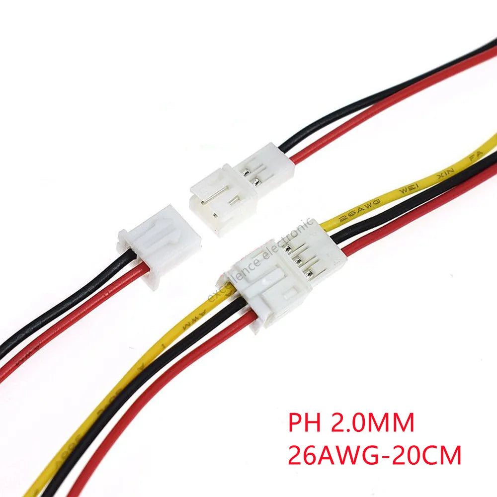 5Pair 1.25mm 2.0mm 2.54mm Pitch Mini JST PH XH SM Male Female Plug Socket Terminal Wires Cables Connector 2/3/4/5/6 Pin Peaceful Pleasures Health and Wellness PH 2.0mm 20cm 5P