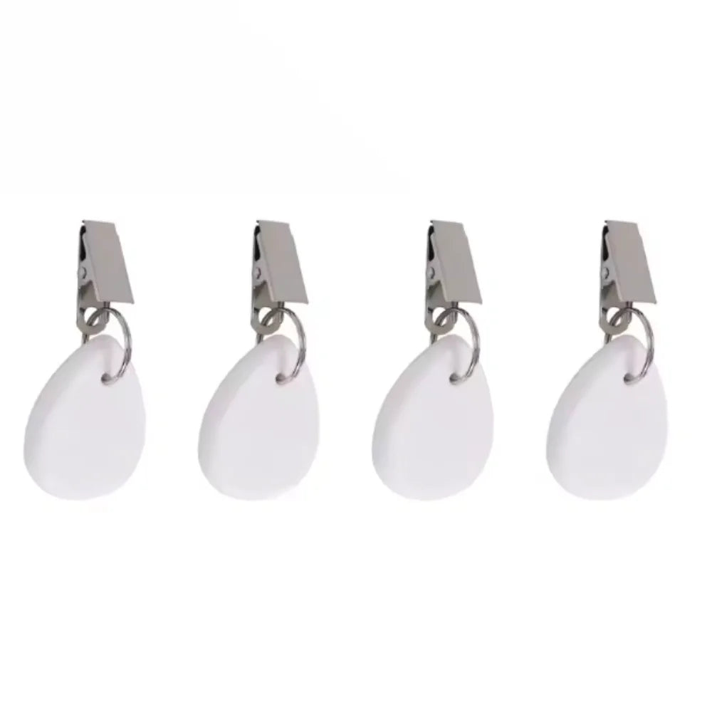 Marble Teardrop Tablecloth Weights with Metal Clips – Set of 4