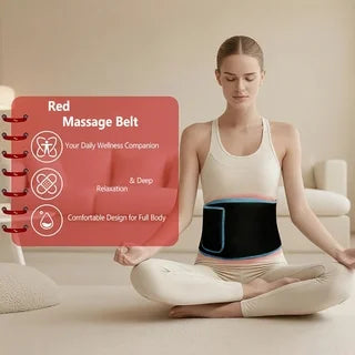 Electric Massage Belt with Red Led Lights, Waist Care Belt. Adjustable Brightness and Timer Settings--Suitable for Office/Home Use, Home Care Solutions, Workspace Comfort, Stylish Design, Durable Construction. Suitable for Nu Peaceful Pleasures Health and Wellness