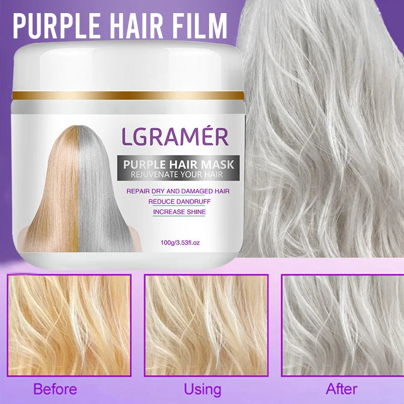 LGRAMER Keratin Purple Hair Mask 100g – Repair & Tone Keratin Hair Mask Peaceful Pleasures Health and Wellness
