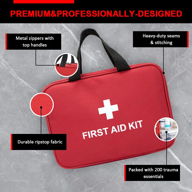 274pcs First Aid Kit, Professional Home First Aid Kit, Portable Survival Medical First Aid Kit, Camping, Hiking, Traveling Comp Peaceful Pleasures Health and Wellness