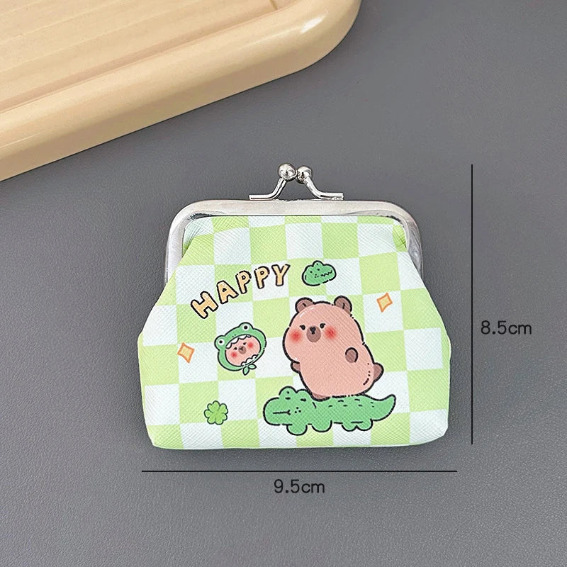 Cute Capybara Mini Coin Purse – PU Wallet for Kids & Gifts