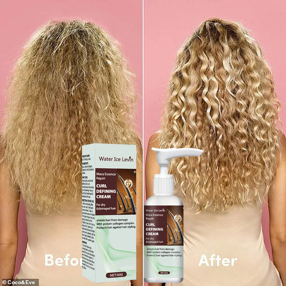 Maca Essence Curl Defining Cream | Keratin & Collagen Frizz Control
