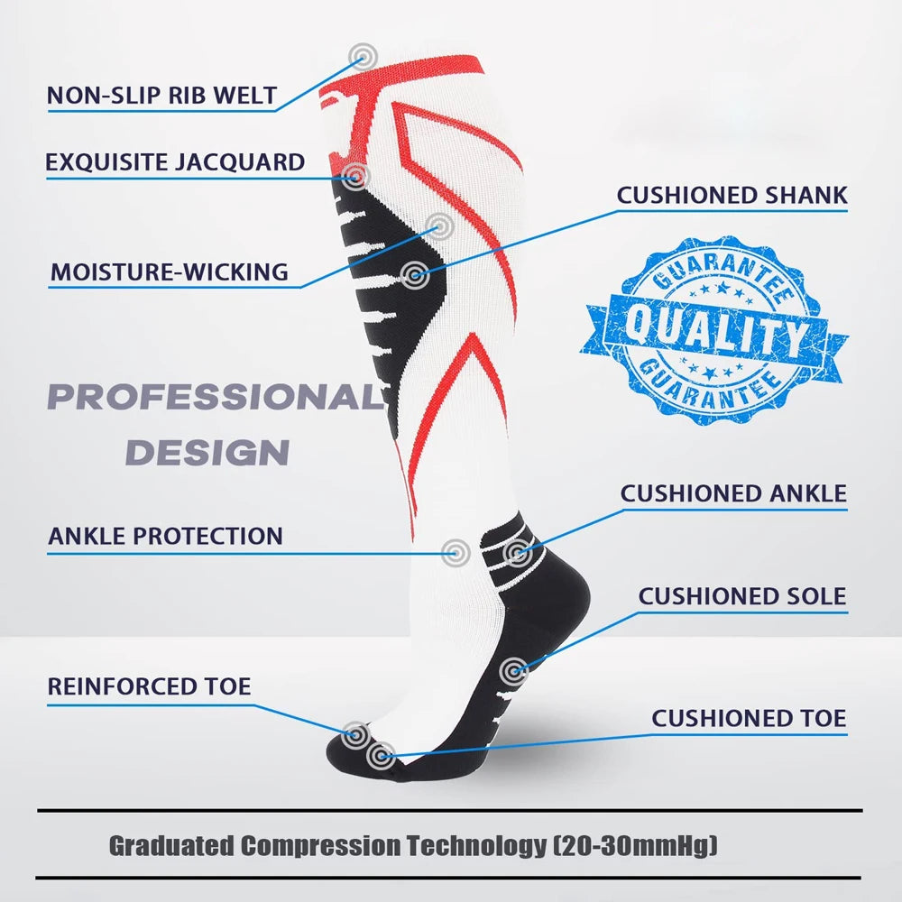 20-30 mmHg Compression Socks Knee High | Men & Women Compression Socks Peaceful Pleasures Health and Wellness