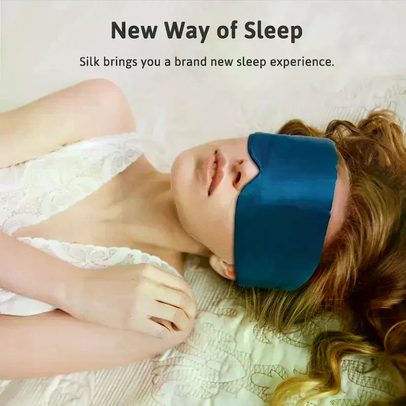 Mulberry Silk Sleep Eye Mask Eye Protection Travel Soft Sleeping Blocking Light Eye Covers Soft Padded Full Cover Eye Patches Peaceful Pleasures Health and Wellness