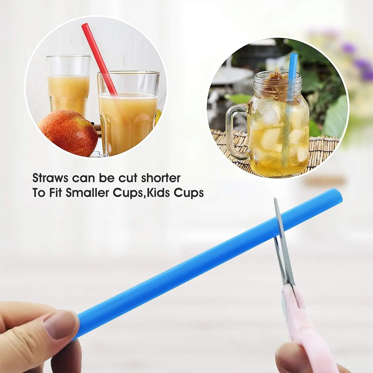 Smoothie Straws Individually Wrapped 11mm Wide Plastic Straws for Smoothies Milkshakes, Boba Iced Coffee SlushiesPA-Free Peaceful Pleasures Health and Wellness