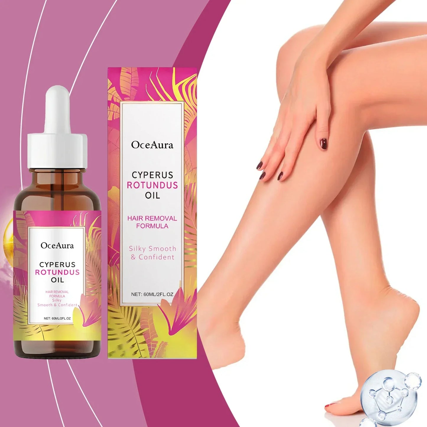 OceAura Cyperus Rotundus Hair Growth Inhibitor Body Oil 60ml