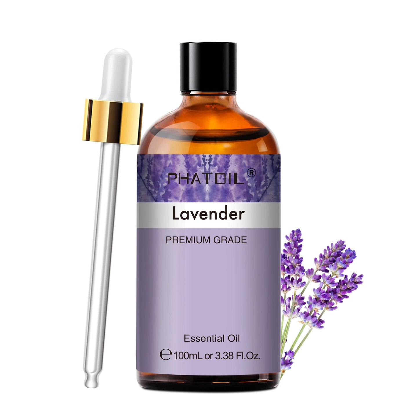 PHATOIL 100ml Aromatherapy Essential Oil-Lavender Rose Vanilla Eucalyptus Sandalwood Pine Needles for Diffuser,Candle Making Peaceful Pleasures Health and Wellness Lavender 100ML