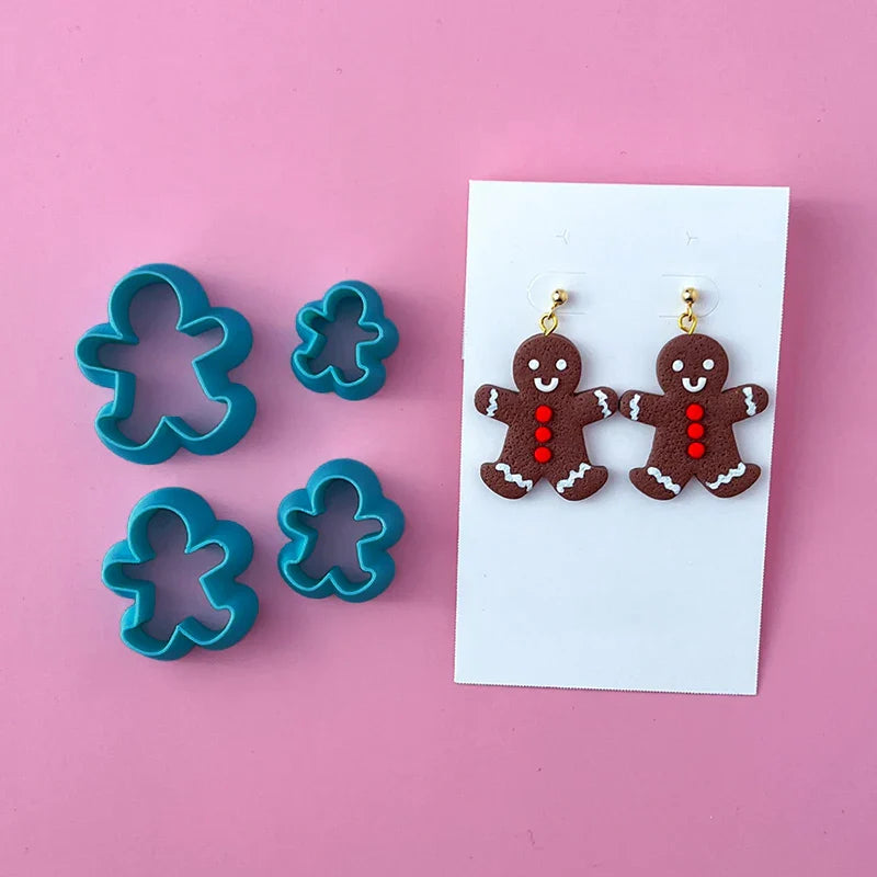 Christmas Tree & Wreath Polymer Clay Cutters – 4pc DIY Set