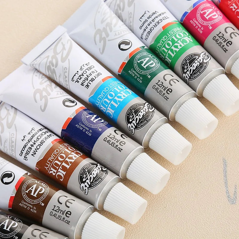 12Colors DIY Art Painting Paint Professional Acrylic Watercolor