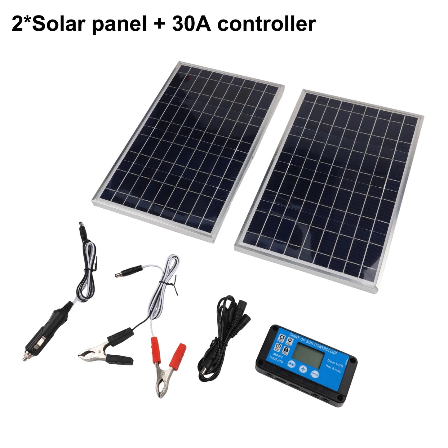 Solar Panel Battery Clip 340 Framed Maximum PV Voltage 25V 12V USB