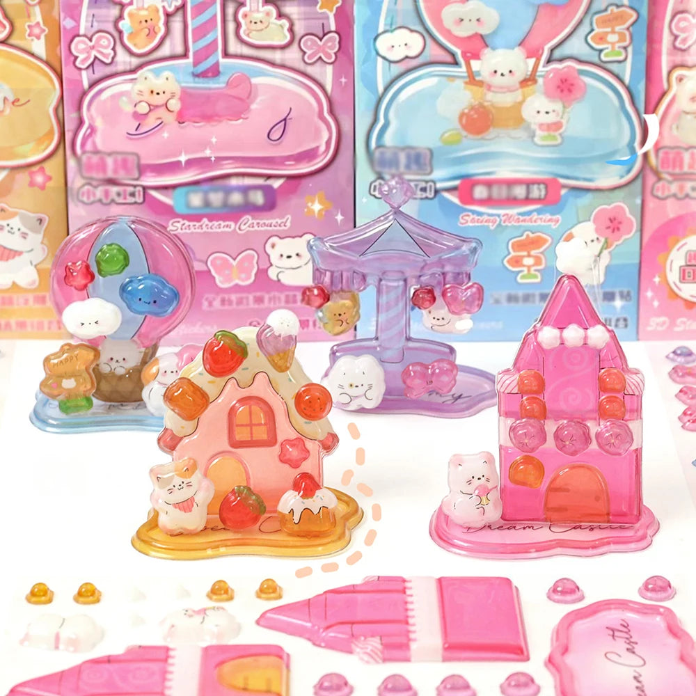Cartoon Luminous Stickers 3D Relief Layered Music Cute Student