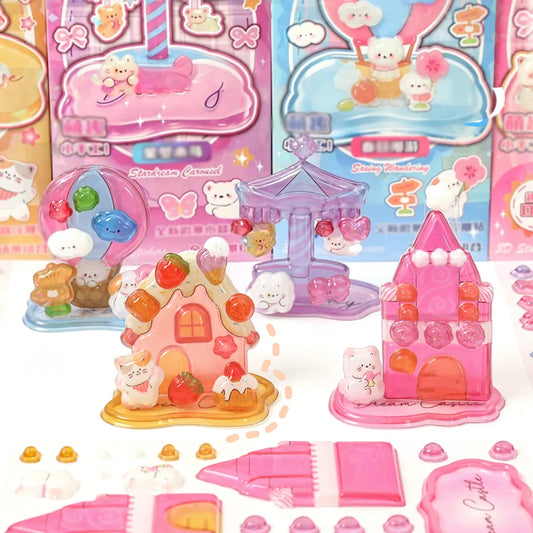 Cartoon Luminous Stickers 3D Relief Layered Music Cute Student Peaceful Pleasures Health and Wellness