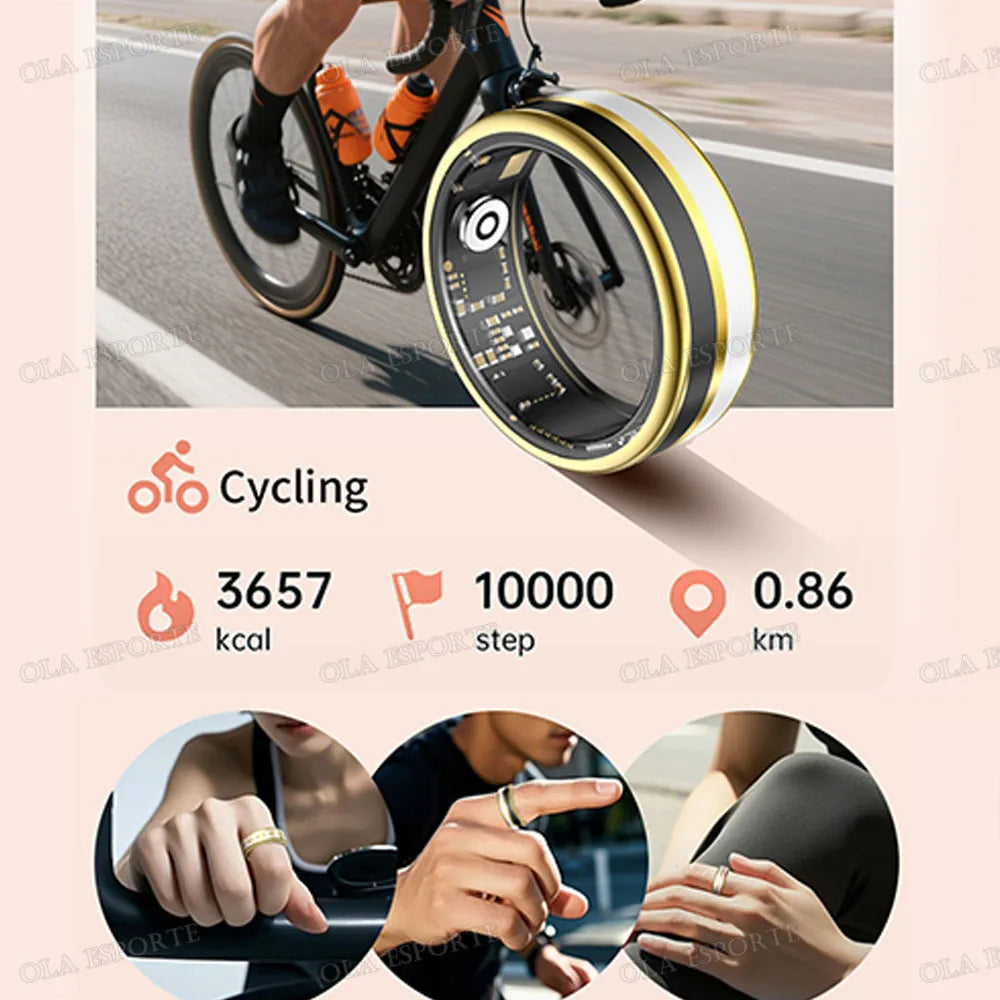 2026 New Enamel Smart Ring Heart Rate Blood Oxygen Sleep Monitor Gesture Video Navigation Family Care 5ATM Waterproof Smartring Peaceful Pleasures Health and Wellness