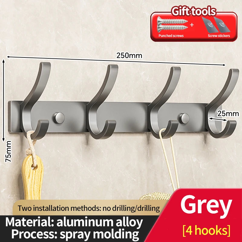 No-Drill 6-Hook Wall Hanger | Coat & Clothes Organizer