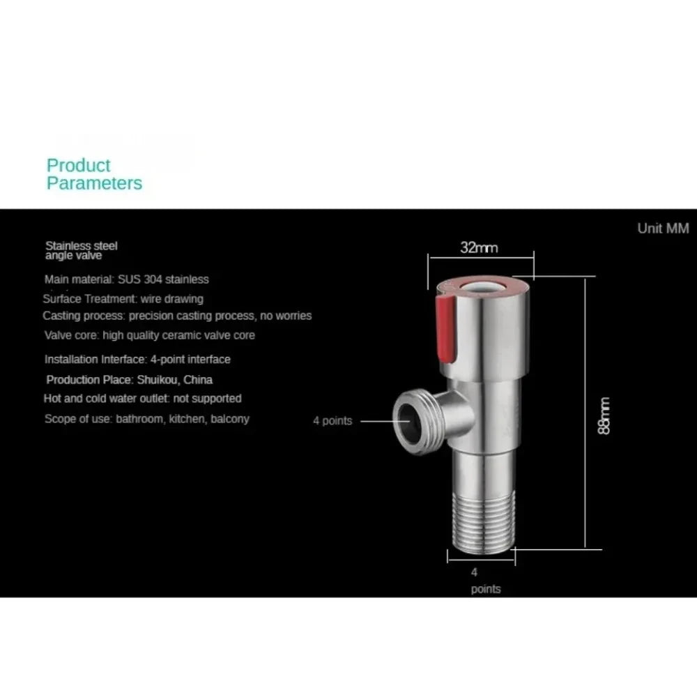 G1/2" Brass Black Angle Stop Shut-Off Valve | Bathroom Bidet