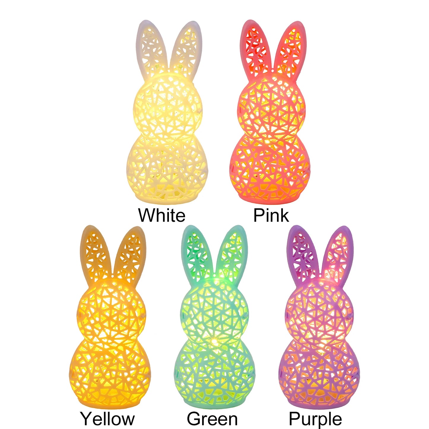 Easter Portable Animal Nightlight 3D Printed LED Light Up Rabbit Statue Easter Gifts for Kids Spring Indoor Home Decor Peaceful Pleasures Health and Wellness