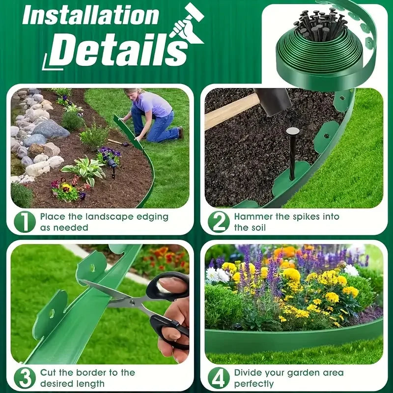 10M L-Shaped PE Lawn Edging | Heavy Duty Garden Border