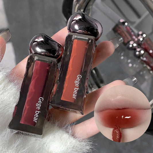 Gege Bear Mirror Glacier Lava Lip Glaze – Glossy & Waterproof Lip Gloss Peaceful Pleasures Health and Wellness