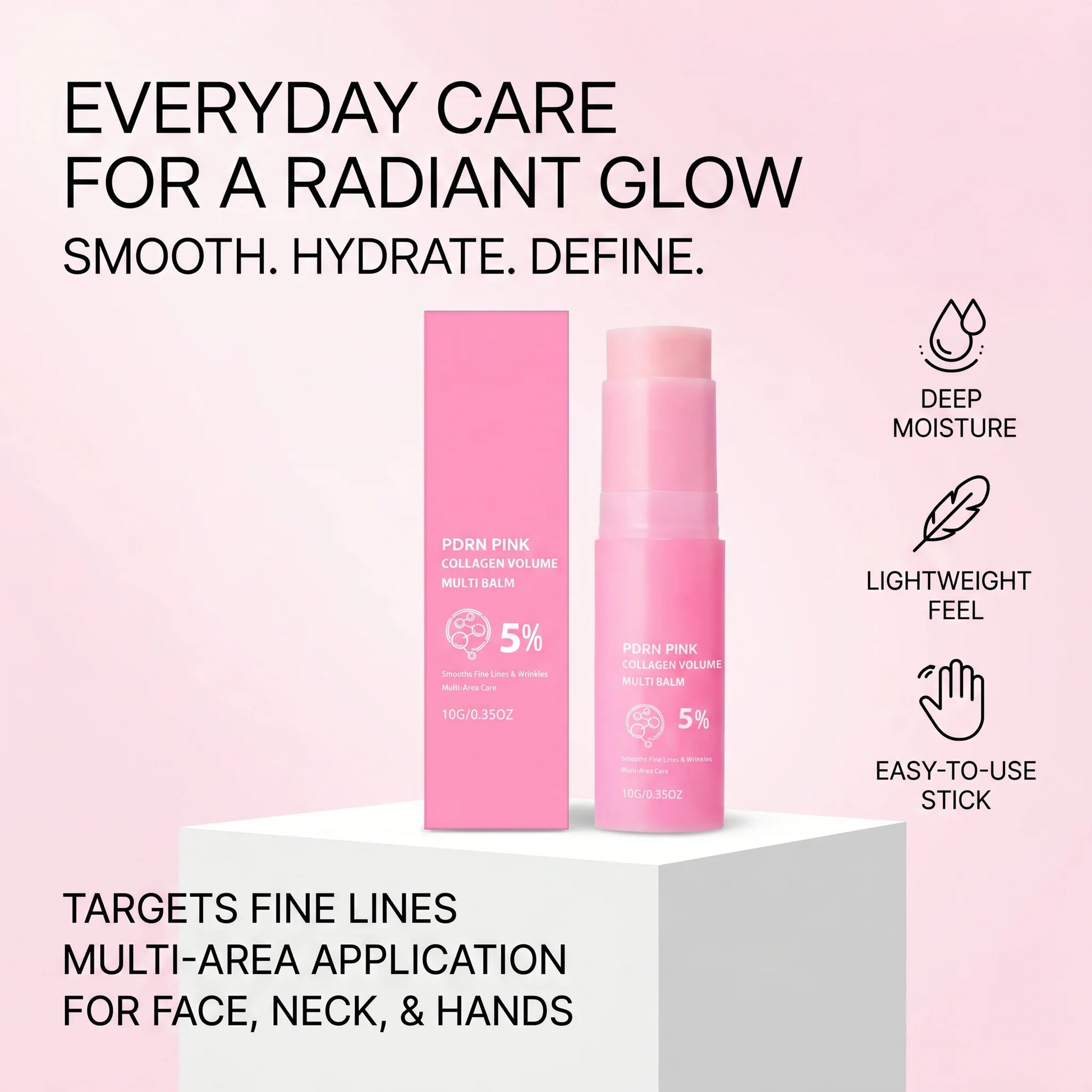 All-in-One 5% PDRN Collagen Multi Balm 10g Volume Boosting & Hydrating Stick for Eyes, Neck & Face,Plumping Balm for Fine Lines Peaceful Pleasures Health and Wellness
