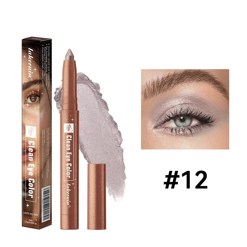 12 Colors Waterproof Eyeshadow Sticks Long Lasting High Pigmented Shimmer Glitter And Matte Eyeshadow Pencil Makeup Peaceful Pleasures Health and Wellness 12color