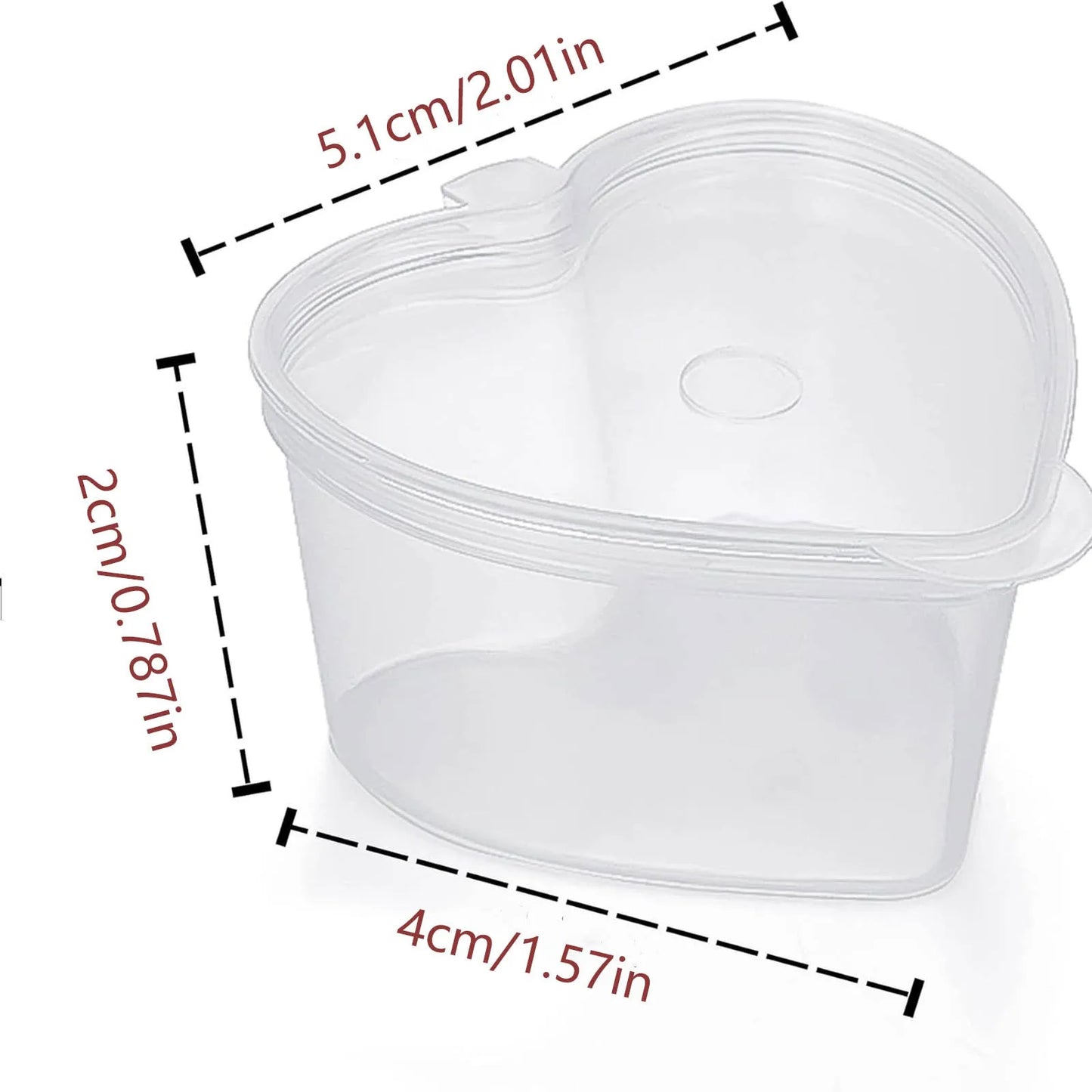 50-Pack Heart Shaped Clear Dessert Cups with Lids | 20ml