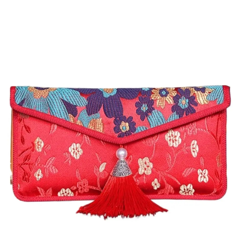 Embroidered Silk Red Envelope Gift Bag – New Year & Wedding
