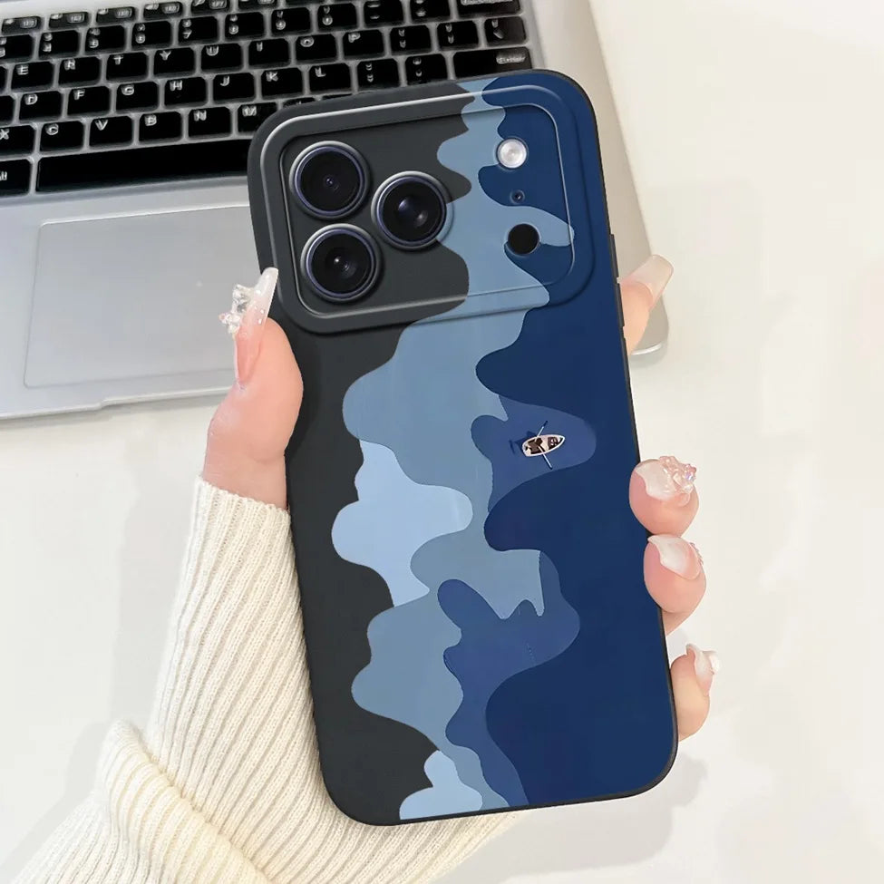 iPhone 17 Pro Silicone Case | Cute Kawaii Floral Painted Cover