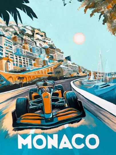 Vintage F1 Racing Car Canvas Wall Art | Motorsport Poster Print