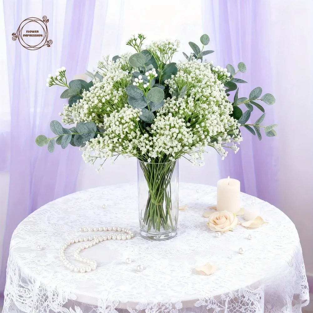 Artificial Baby's Breath Bouquet | Gypsophila Boho Wedding Decor Artificial Flower Bouquet Peaceful Pleasures Health and Wellness