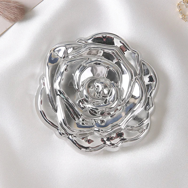 Mini Rose Compact Mirror – Double Sided Pocket Makeup Mirror