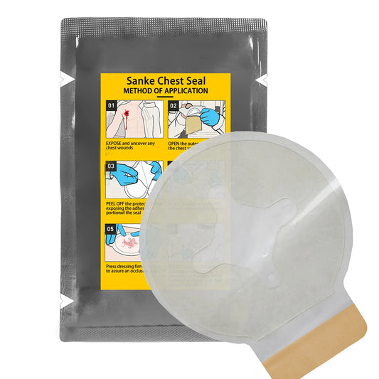 Sanke Chest Seal Quick Useful Wound Emergency Dressing Bandage First Aid Kit Trauma for Open Chest Injury Adhesive Dressing Peaceful Pleasures Health and Wellness